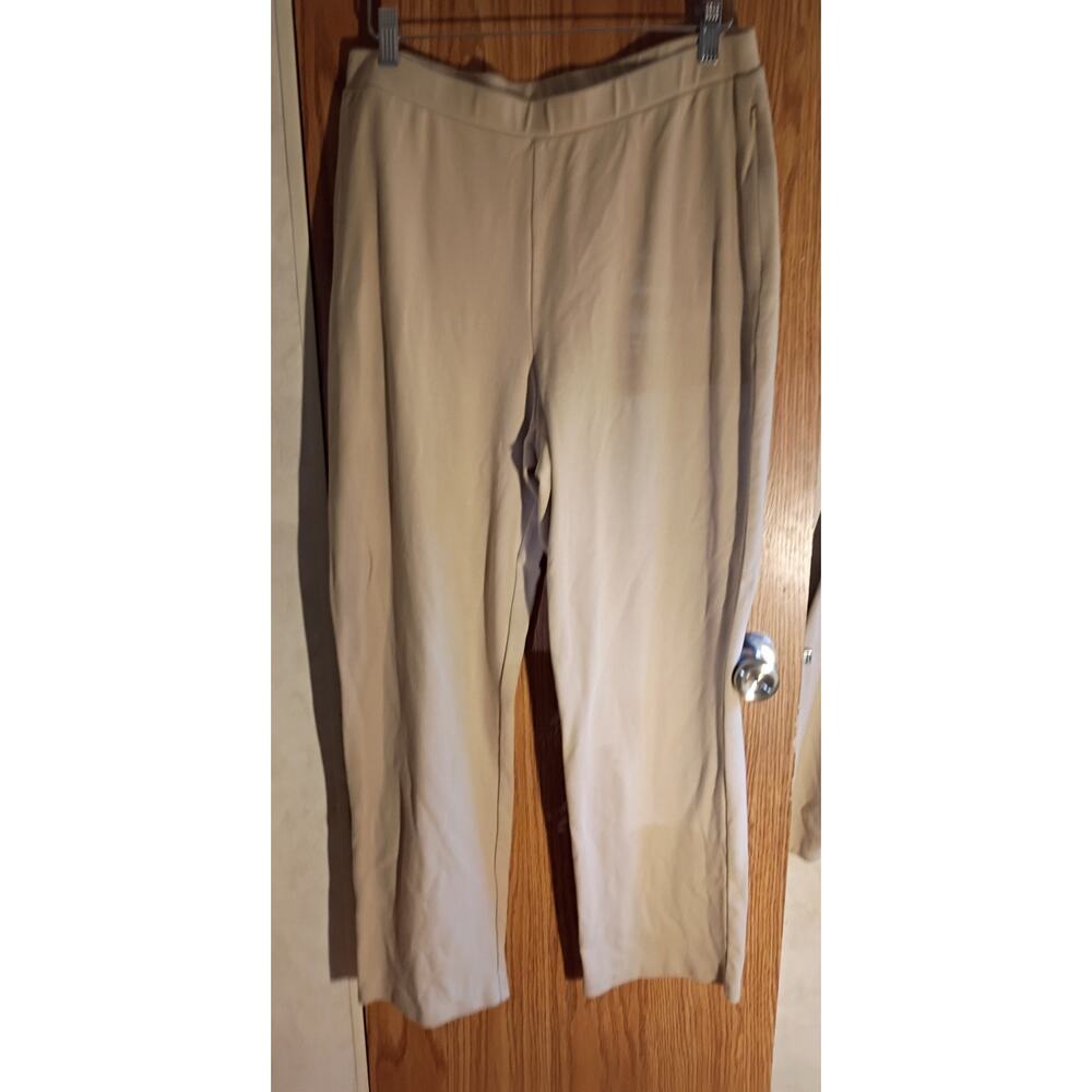 Appleseeds Cotton Lounge Set 2 Pc Zip Top Pants Pockets Comfort Wear L Neutral - Picture 3 of 13